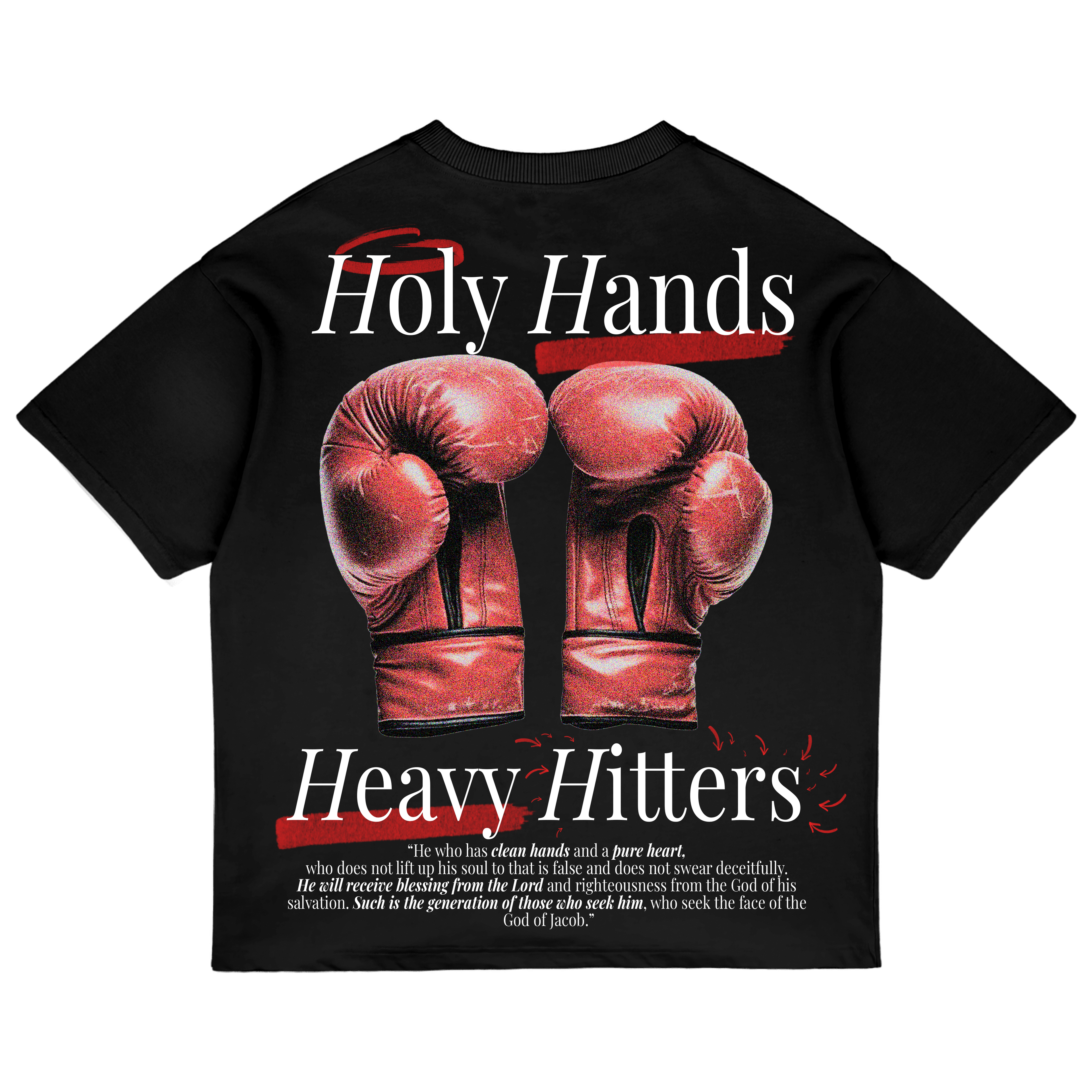 "HOLY HANDS" Black Oversized Tee