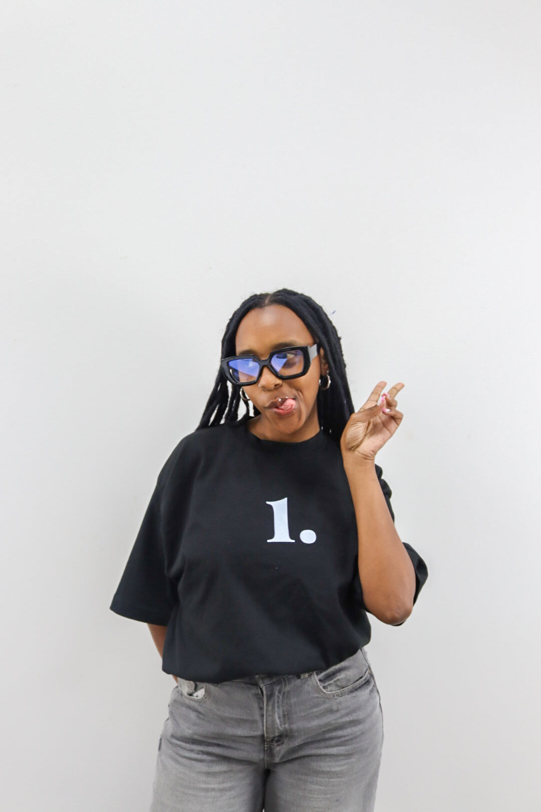 The "1" Black Cropped Shirt