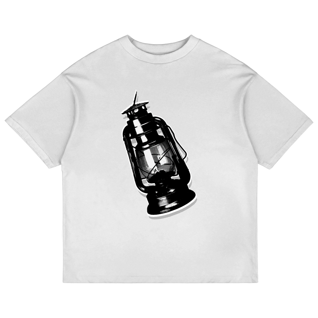 “The Lamp” Cropped White Tee